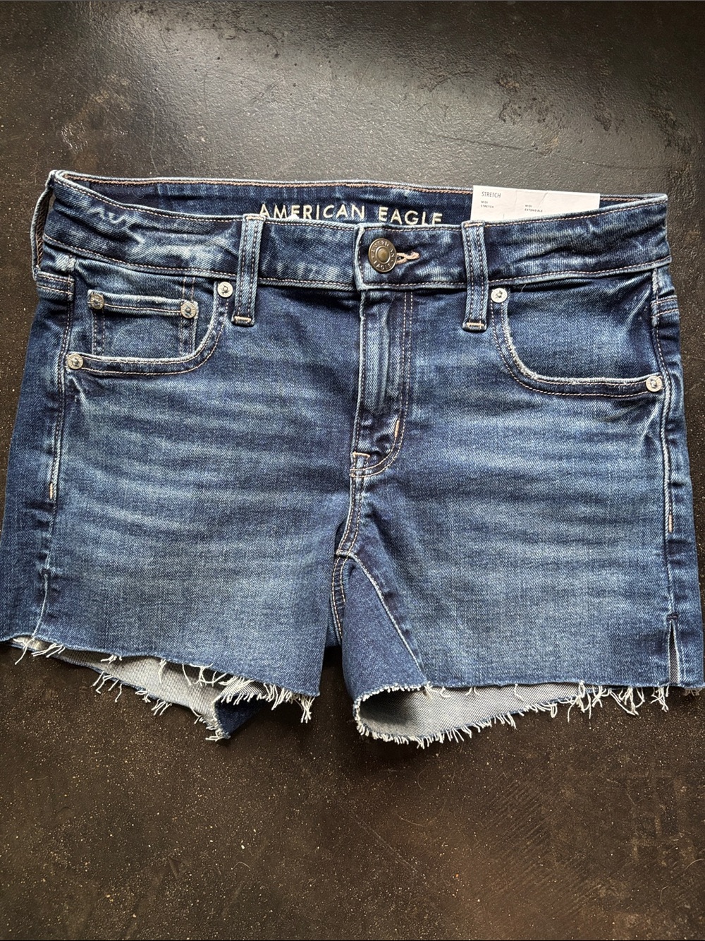 American Eagle Outfitters Blue Denim Frayed Hem Cutoff Shorts